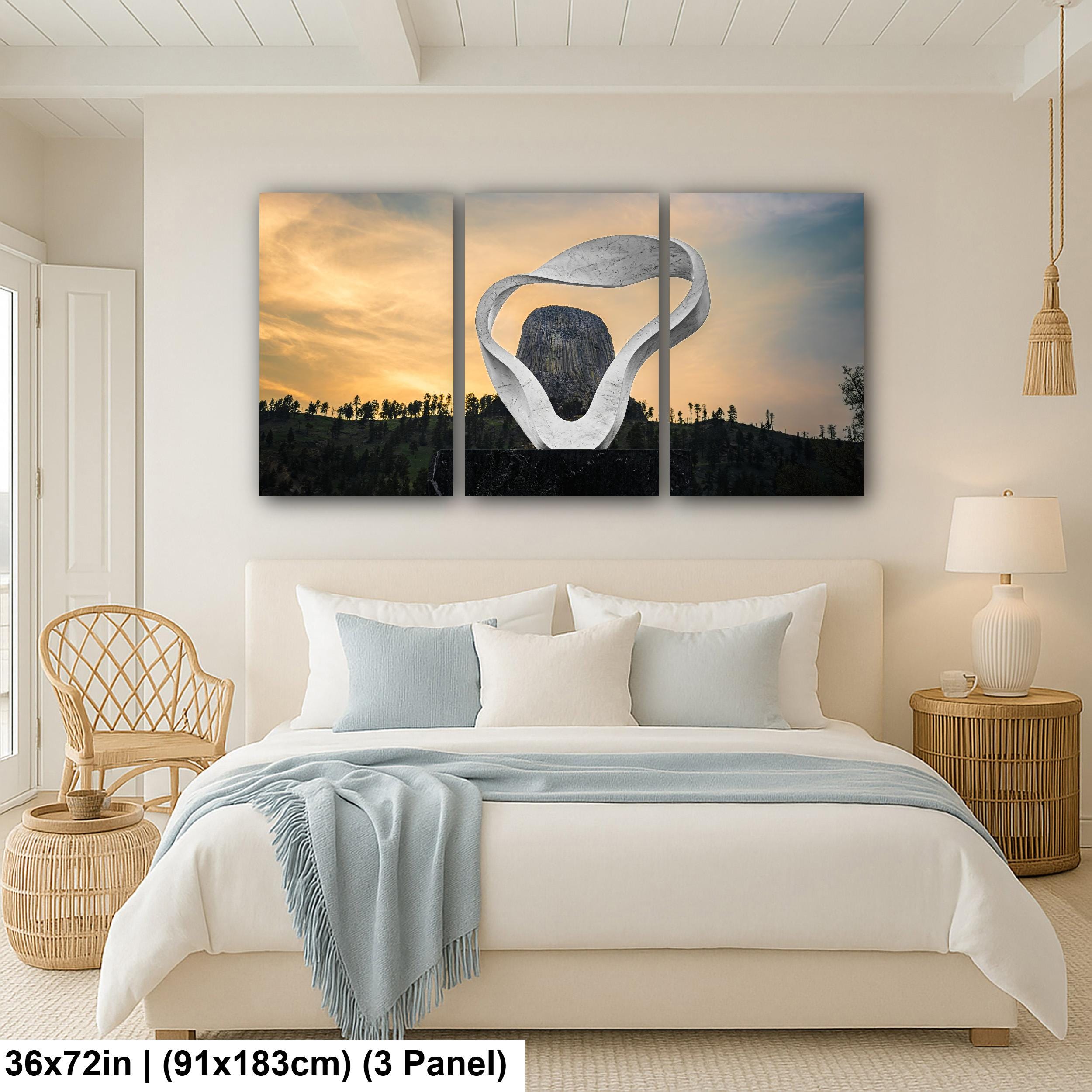 Modern Monumental View: Devils Tower Sculpture Wyoming Photography Wall Art