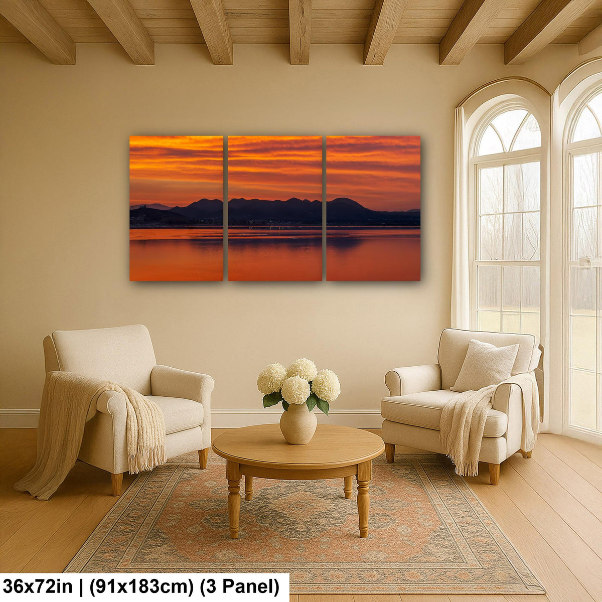 Burning Horizon: Lake Elsinore California Sunrise Landscape Photo Wall Art