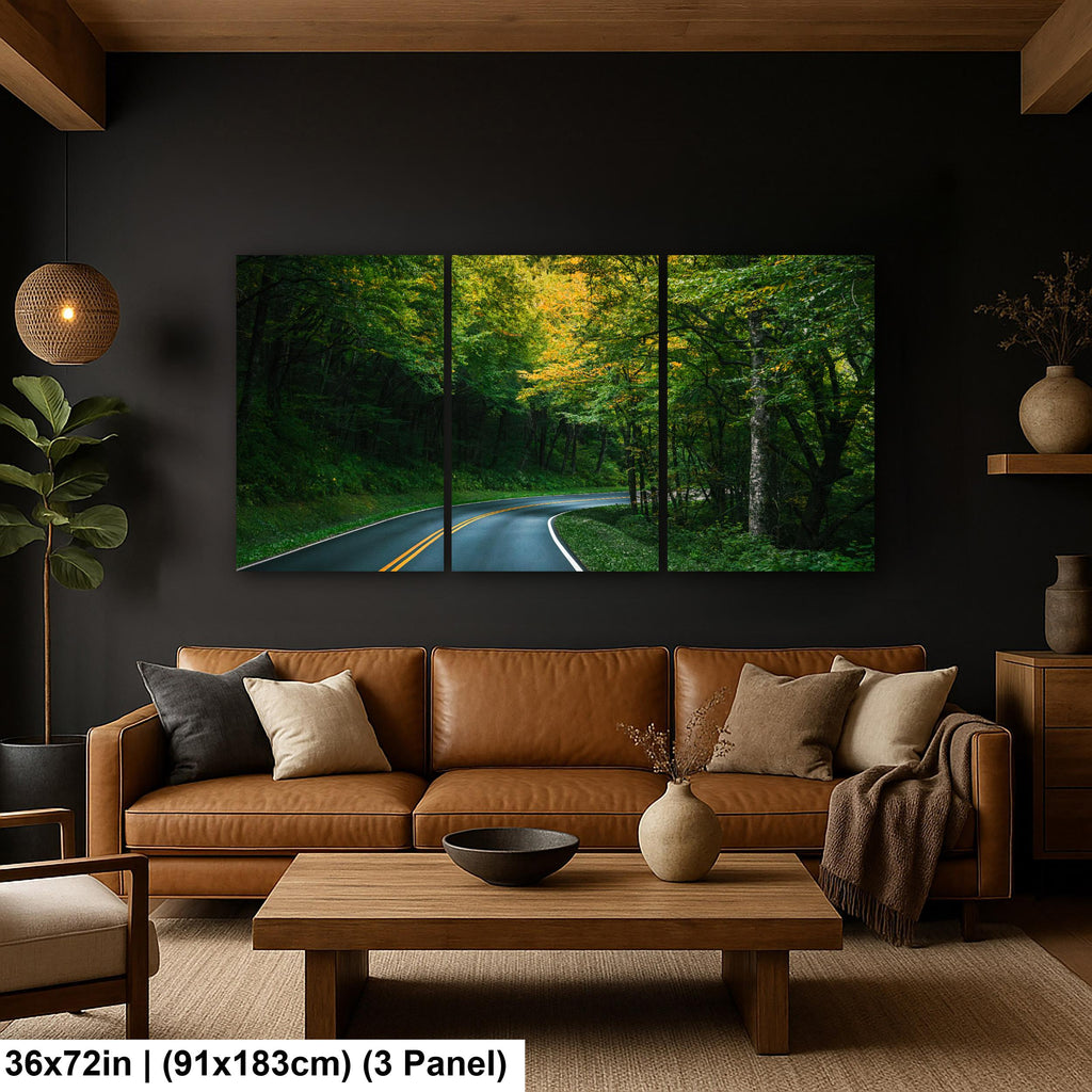 Forest Bend: Great Smoky Mountains National Park Road Photography Wall Art
