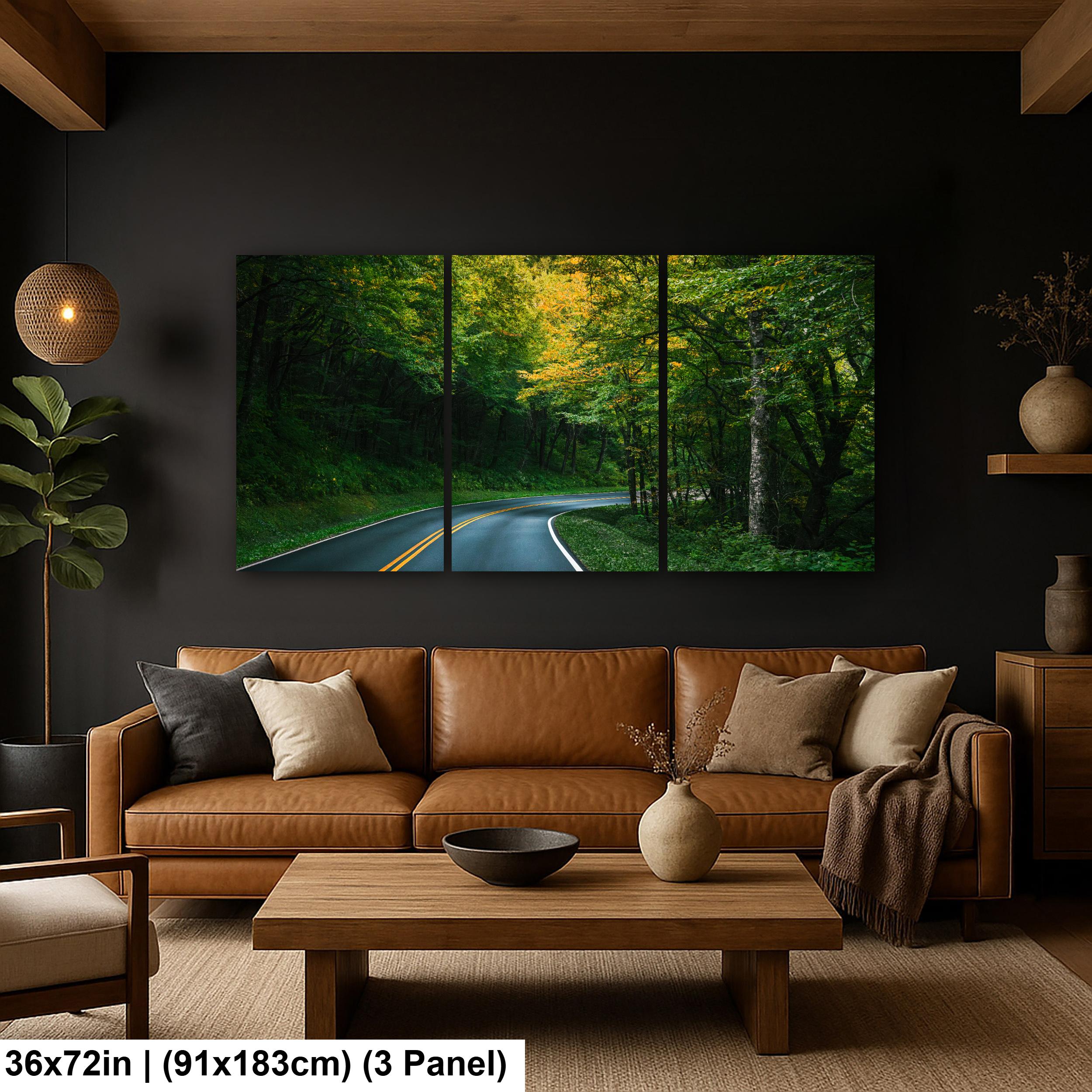 Forest Bend: Great Smoky Mountains National Park Road Photography Wall Art