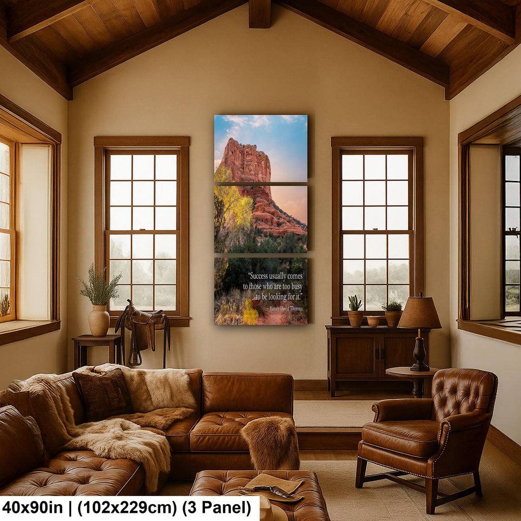 Sedona Red Rock Art – Thoreau Quote Print | Motivational Wall Decor Canvas