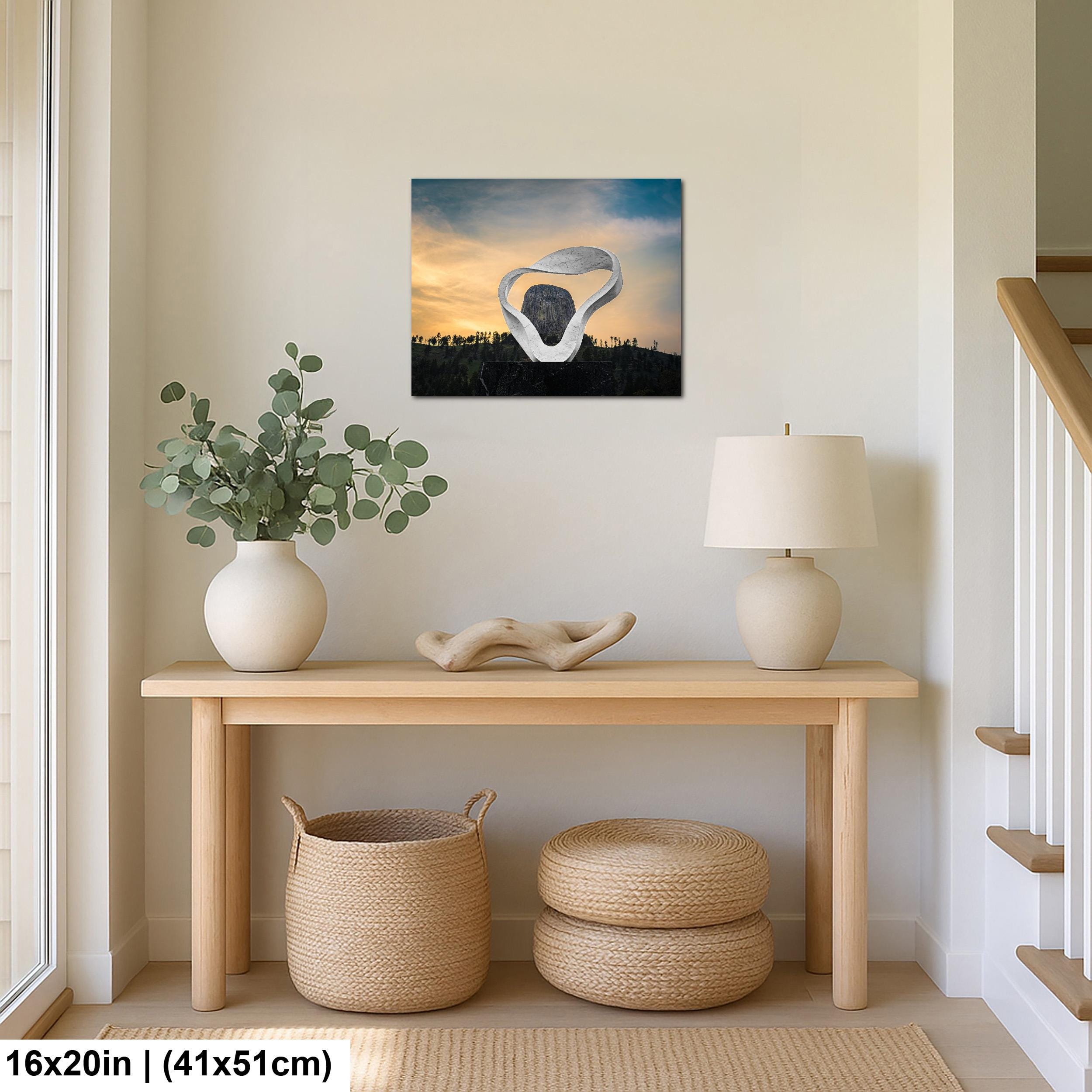 Modern Monumental View: Devils Tower Sculpture Wyoming Photography Wall Art
