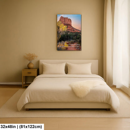 John Muir Inspirational Quote Wall Art for Calm and Reflection, Red Rock Nature Photography Print for Home or Office Decor