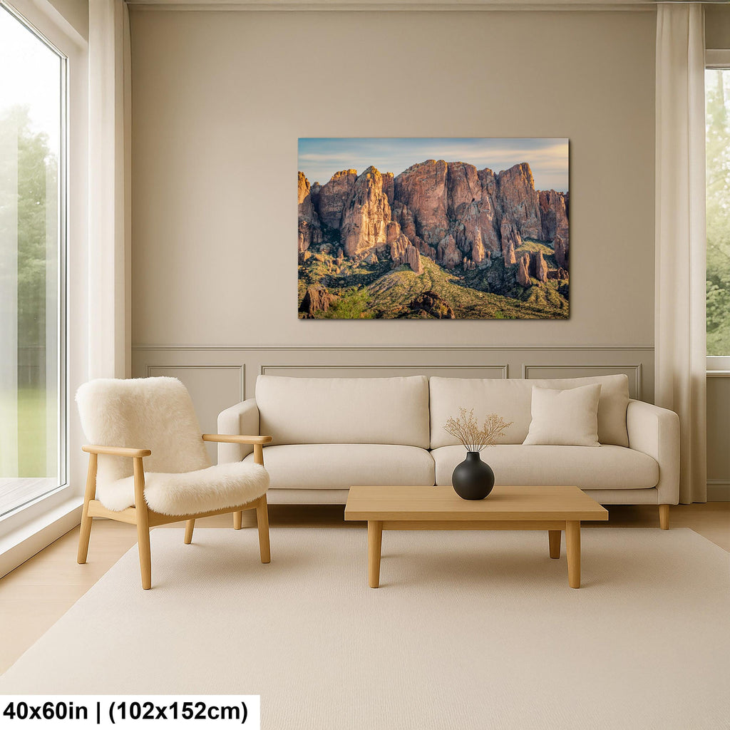Superstition Mountains Desert Landscape, Lost Dutchman State Park Apache Junction Wall Arty Print