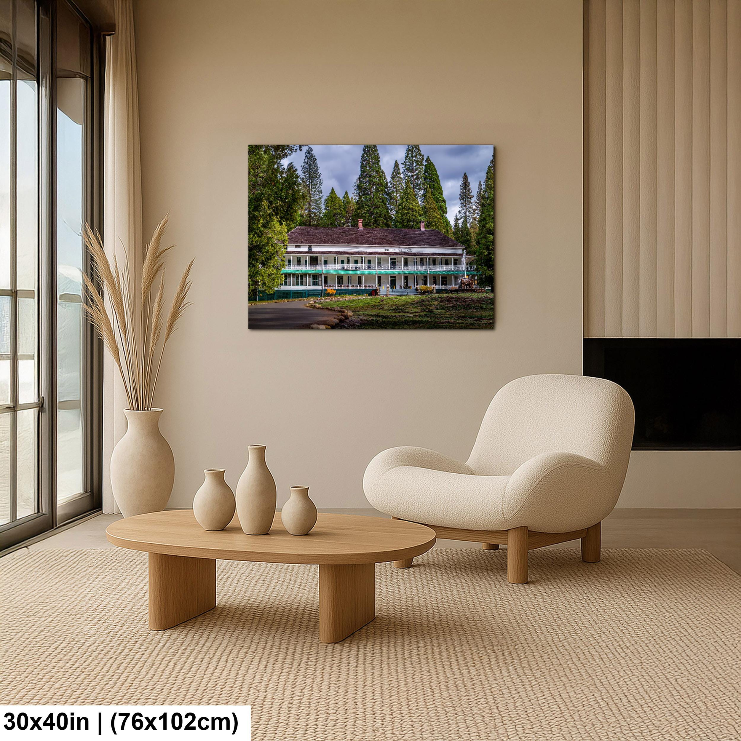 Big Trees Lodge Yosemite Photography Print, Historic Victorian Hotel, Sierra Nevada California Wall Art Decor