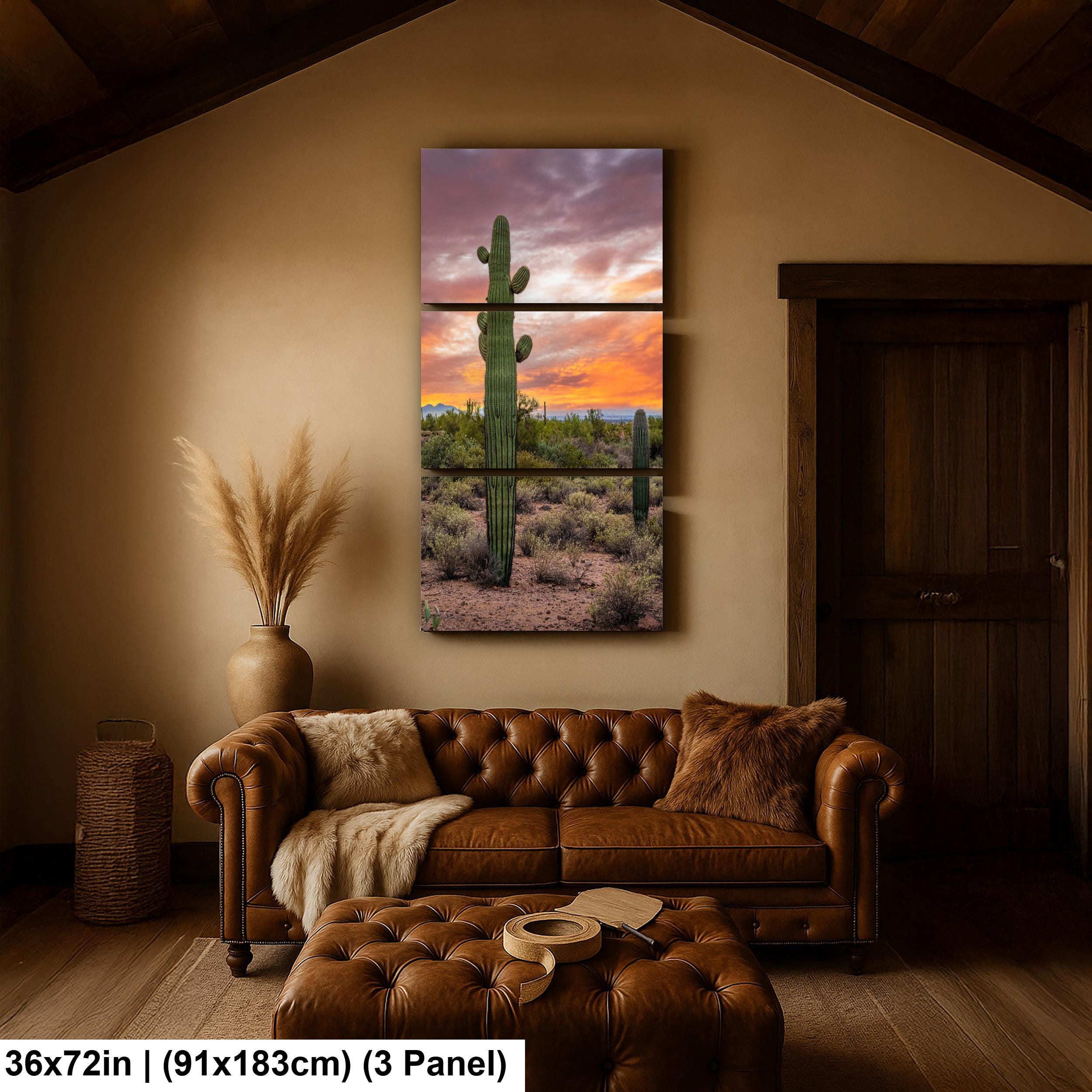 Sonoran Desert with Tall Saguaro Cactus Arizona Wall Art Photography Hanging Home Decor