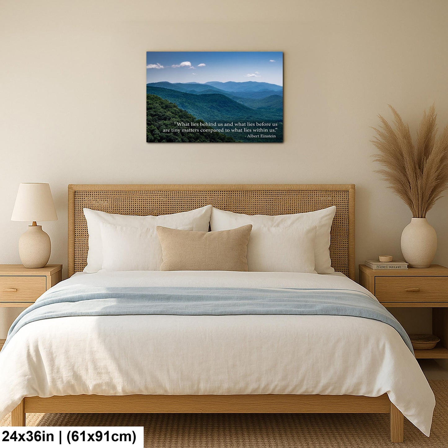 Ralph Waldo Emerson Motivational Wall Art for Inner Strength and Reflection, Mountain Landscape Photography Print for Home or Office Decor