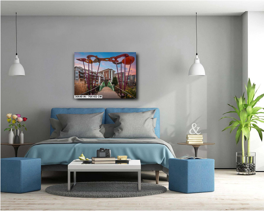 Greenville’s Liberty Pedestrian Bridge: Falls Park Greenville South Carolina Print Wall Art Photography Aluminum/Acrylic/Metal/Canvas