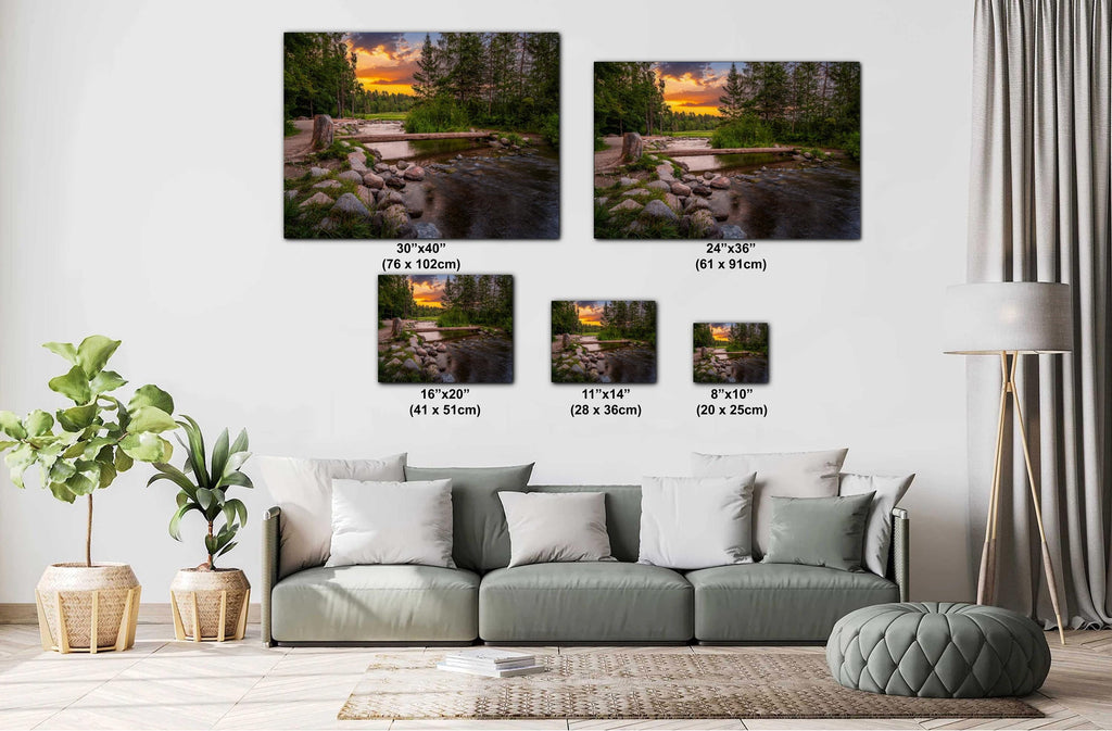 Lake Itasca Footbridge Sunset: Mississippi Headwaters Photography Wall Art