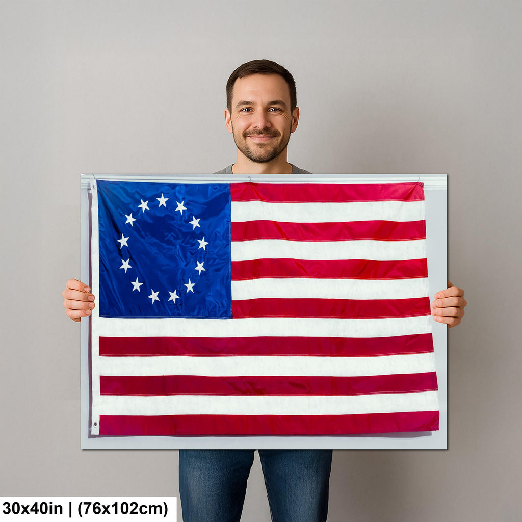 Betsy Ross American Flag, Thirteen Star U.S. Flag, Historic Patriotic Photography Print Wall Art