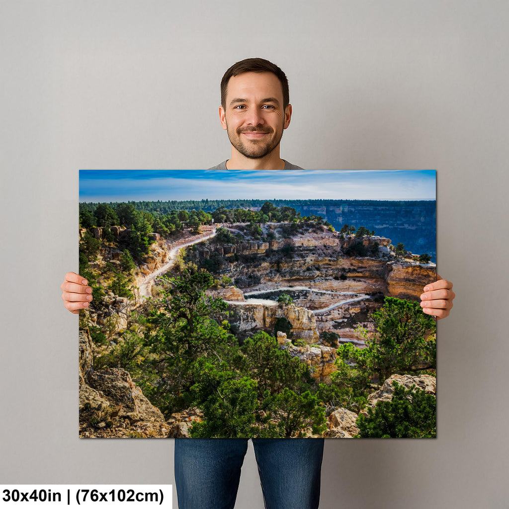 Bright Angel Trail Switchbacks, Grand Canyon South Rim Arizona Wall Art, Canyon Hiking Photography Print