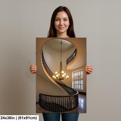 Spiral Staircase and Chandelier, Alabama State Capitol Wall Art