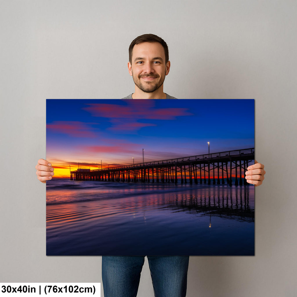 Twilight Reflections: Newport Beach Pier California Photography Wall Art