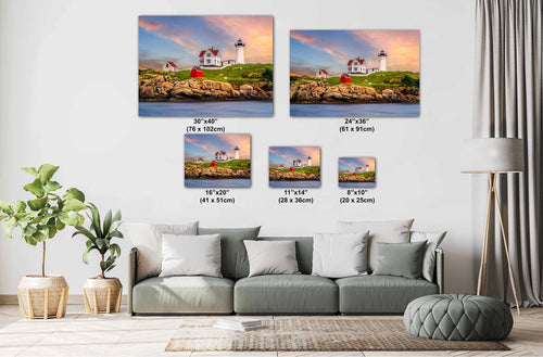 Beacon of Beauty: Nubble Lighthouse York Maine Nautical Photo Wall Art