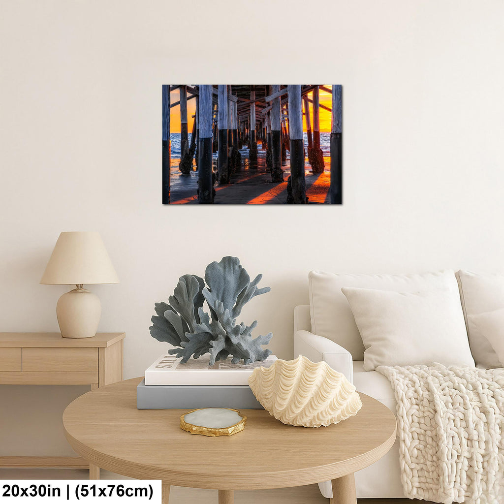 Beneath the Pier: Newport Beach California Sunset Photography Wall Art