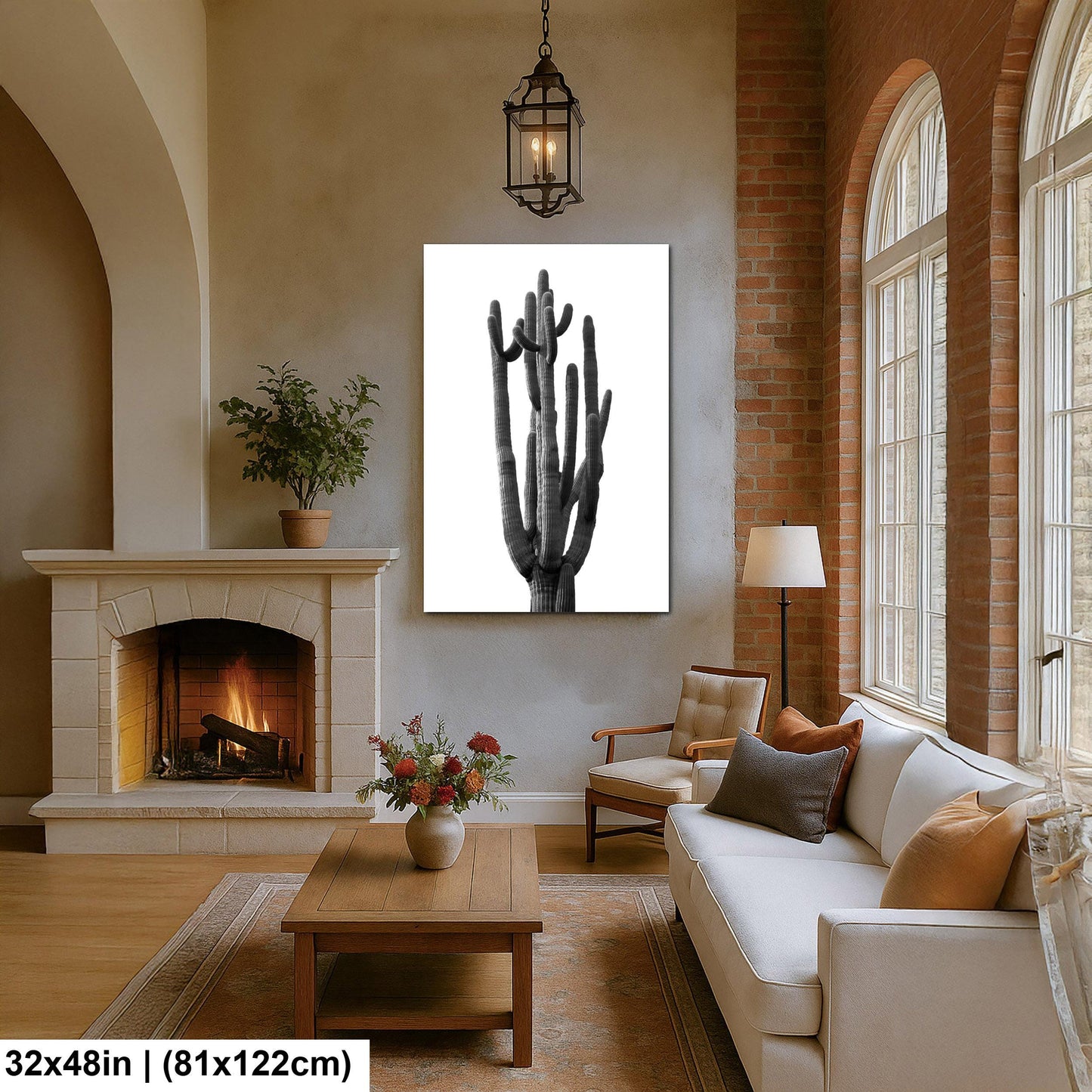 Towering Cactus Catalina State Park Arizona Black White Desert Wall Art