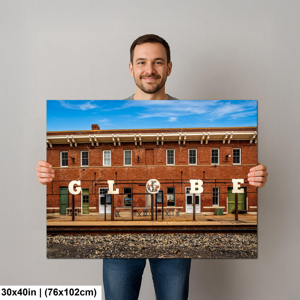 Globe Arizona Train Depot Photography Print, Railroad Americana Wall Art