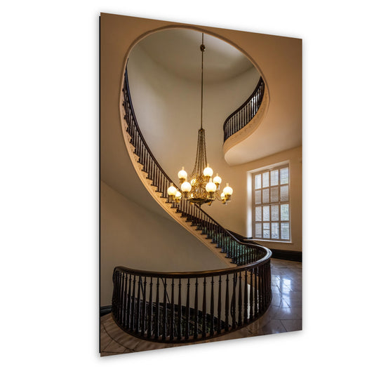 Spiral Staircase and Chandelier, Alabama State Capitol Wall Art