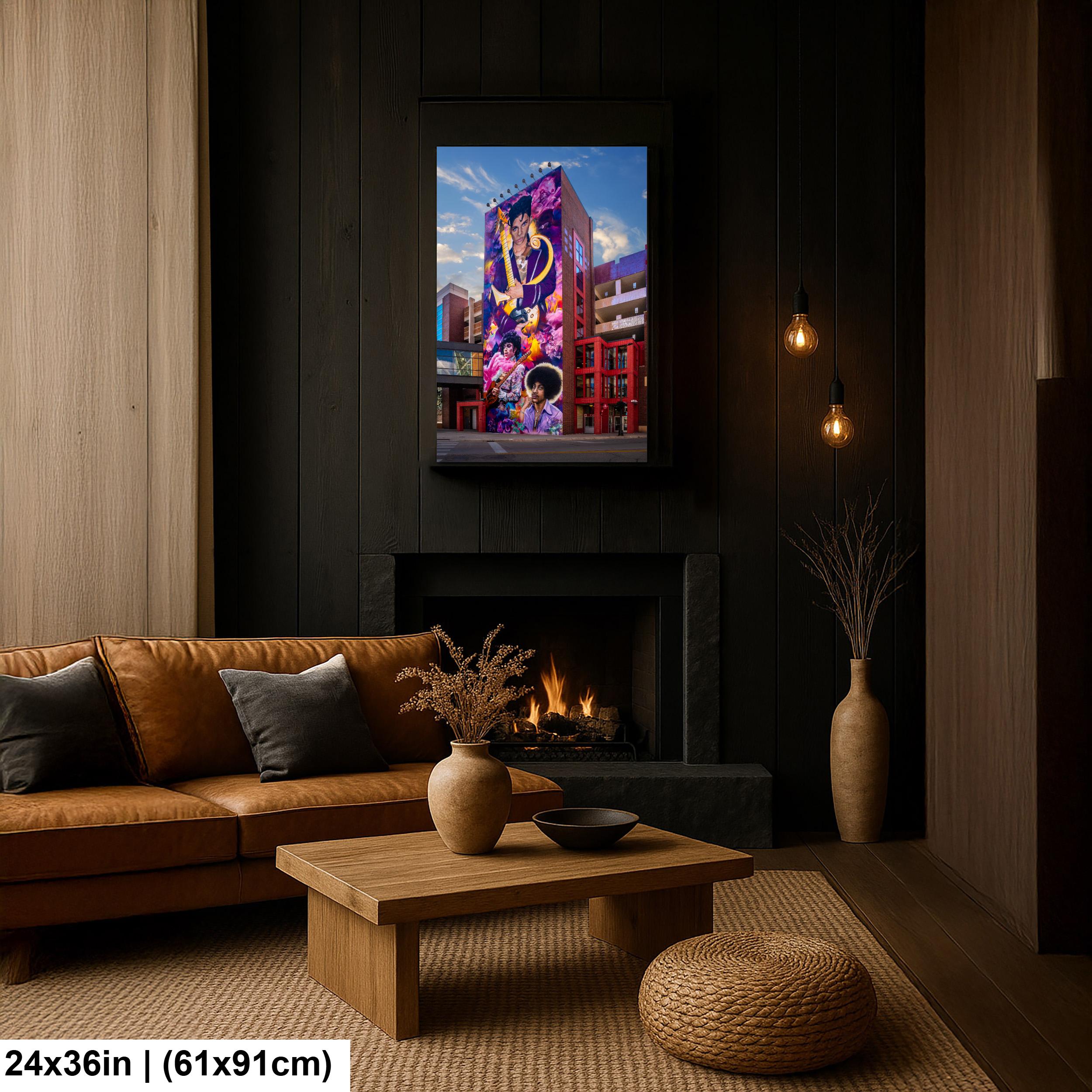 Prince Tribute Mural Minneapolis Photography Print, Minnesota Street Art Wall Decor, Purple Rain Urban Art