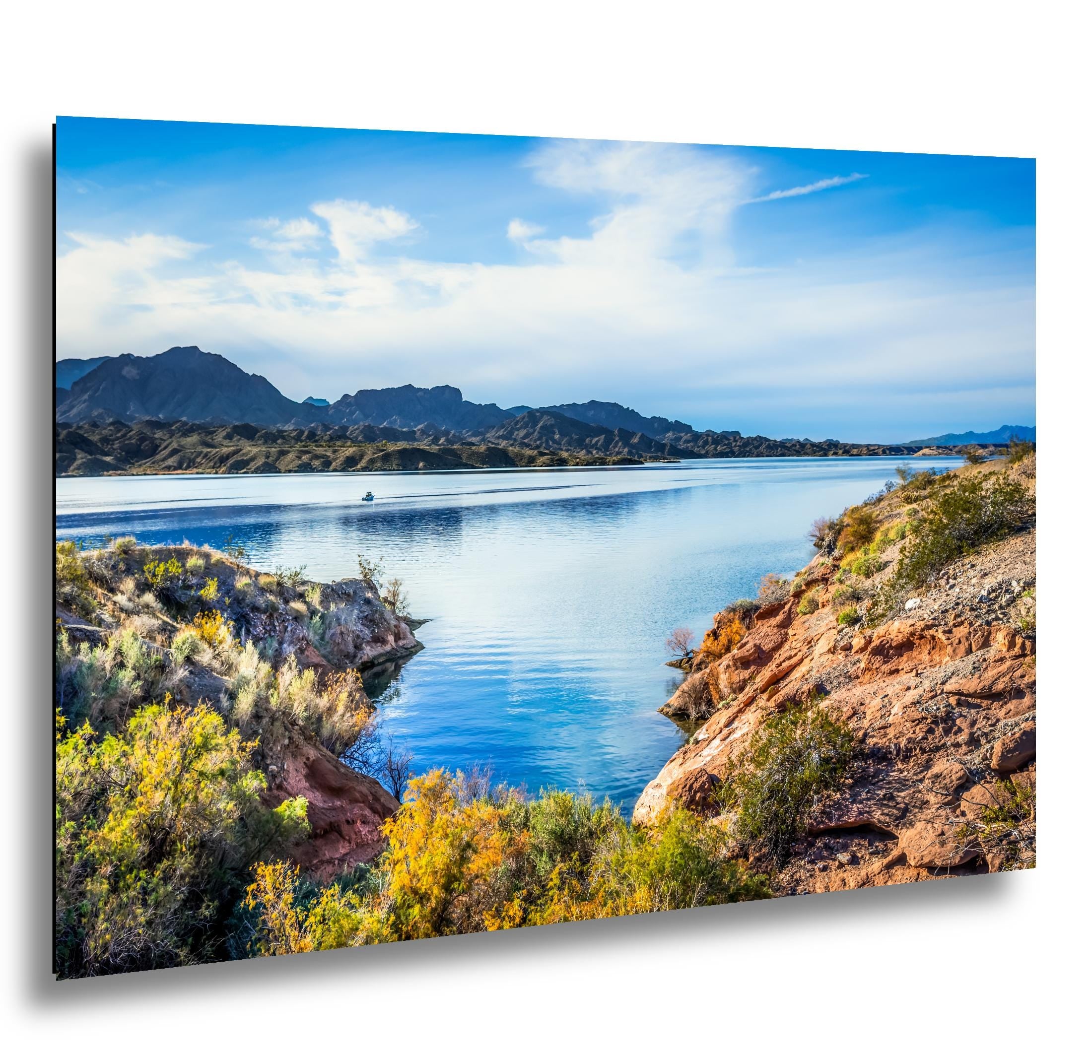 Lake Mead Desert Landscape with Mountain Views Nevada Arizona Border Photography Print