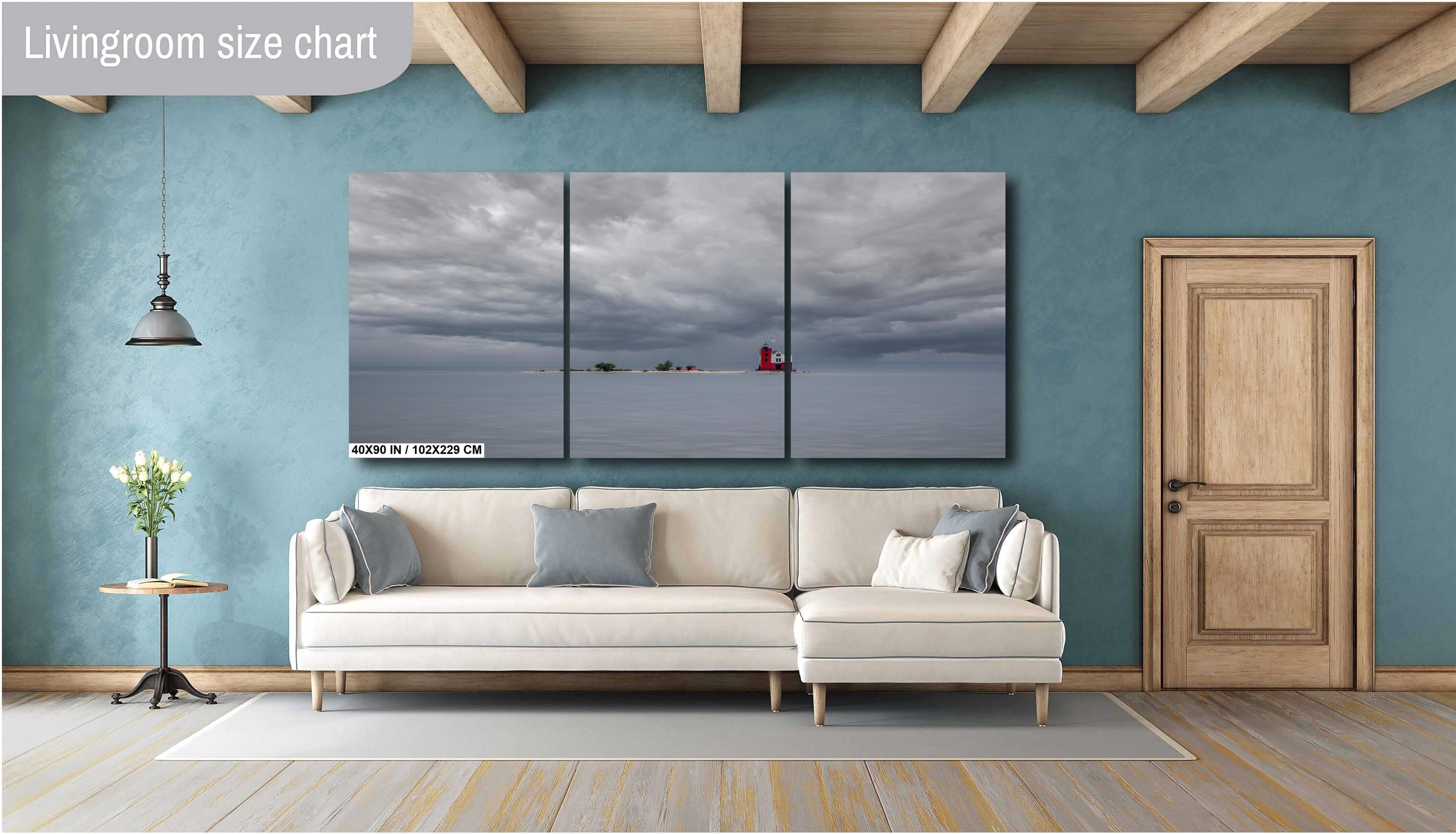 Mackinac Lighthouse: Round Island Light, Michigan Nautical Seascape Wall Art