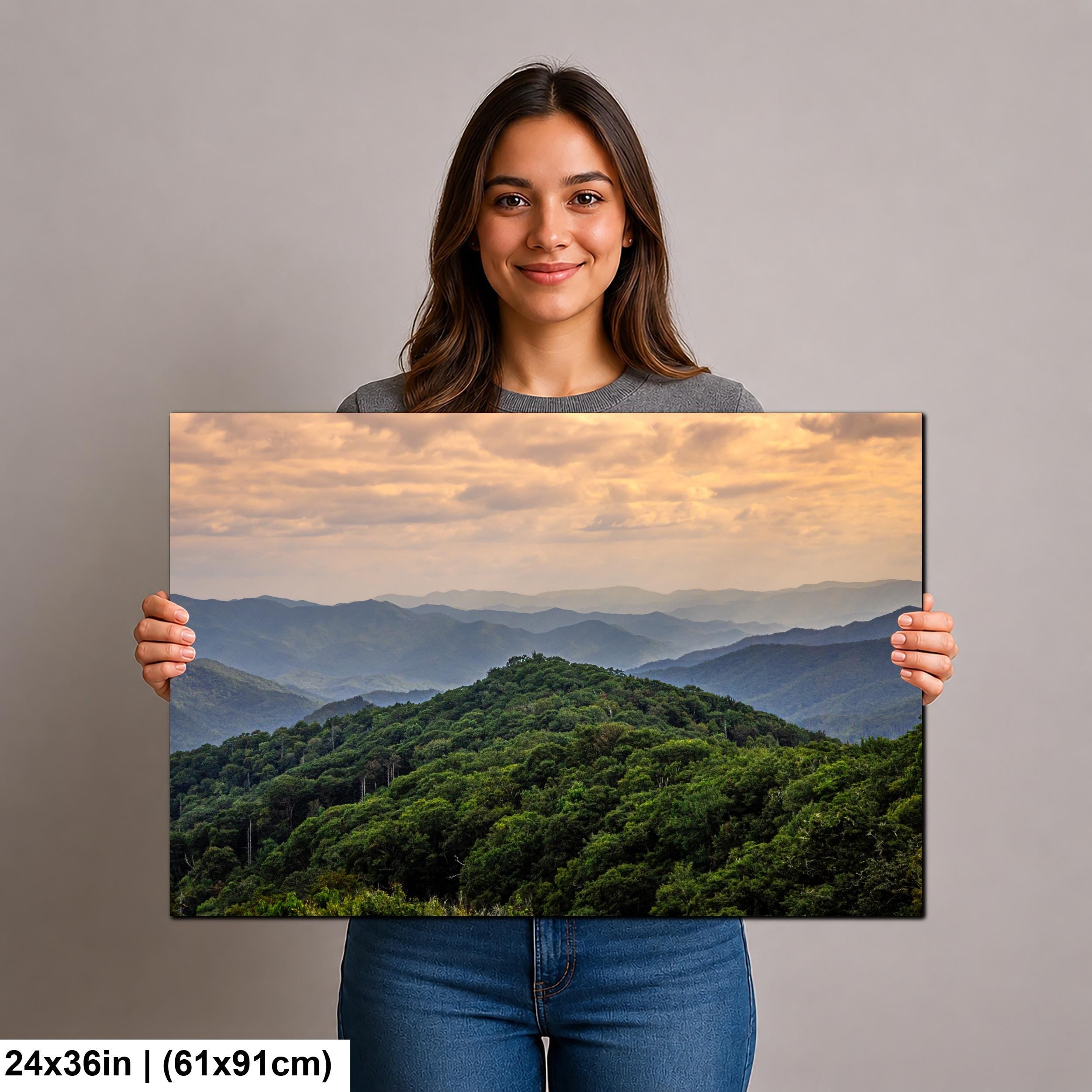 Layered Blue Majesty: Great Smoky Mountains Tennessee Photography Wall Art