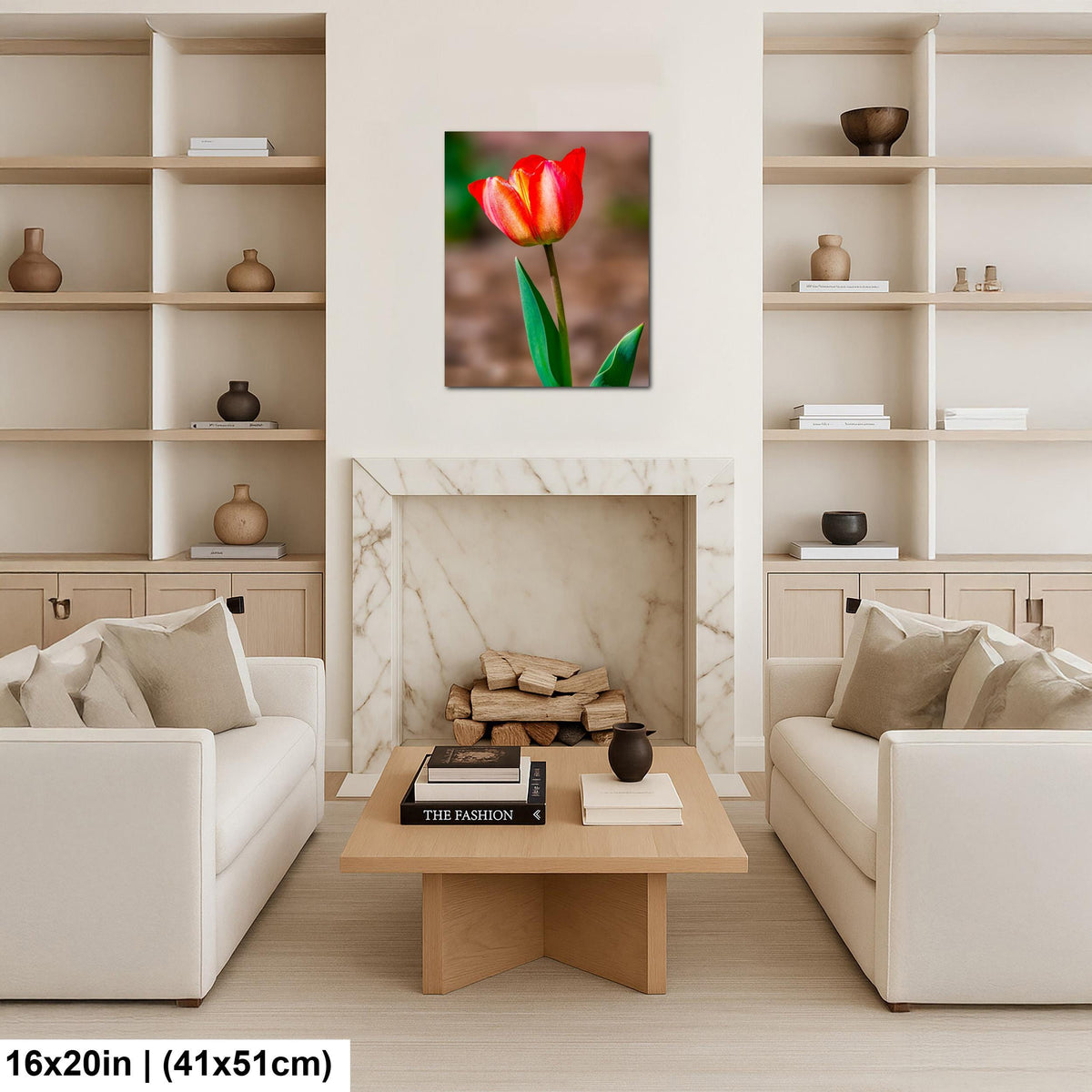 Scarlet Elegance: Red Tulip Flower Botanical Photography Wall Art
