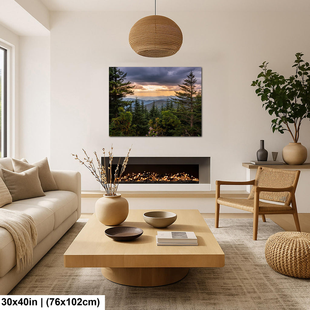 Between the Pines: Scenic View Great Smoky Mountains TN Photo Wall Art