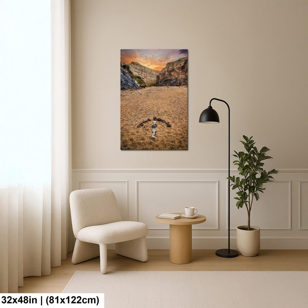 Desert Arrow: Painted Canyon Mecca Hills California Sunset Photo Wall Art