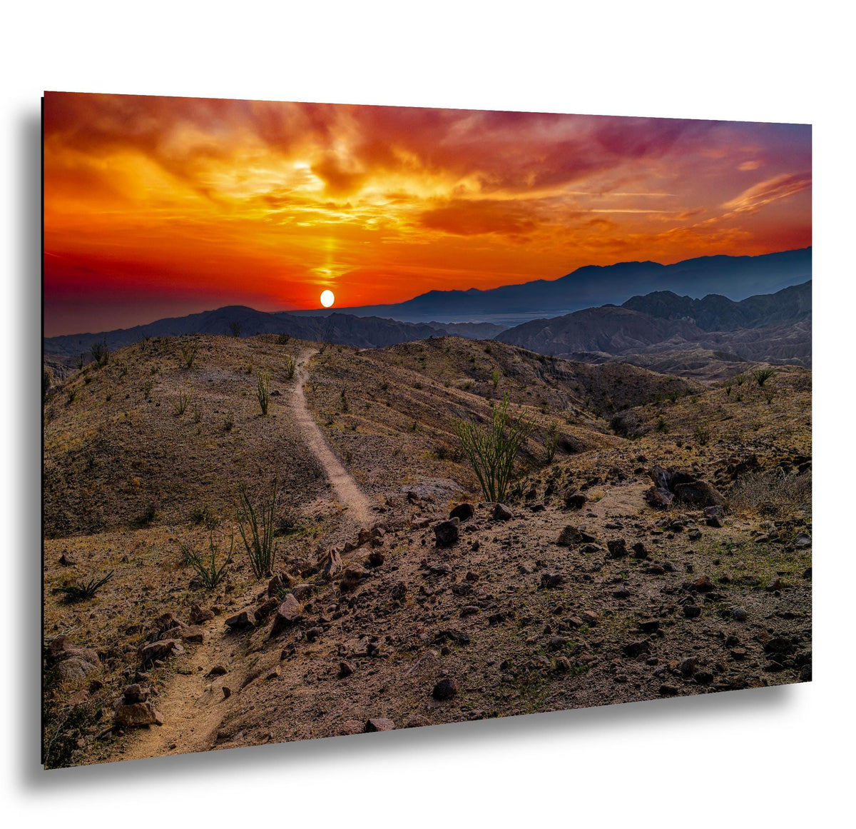 Desert Trail: Mecca Hills California Sunset Landscape Photography Wall Art