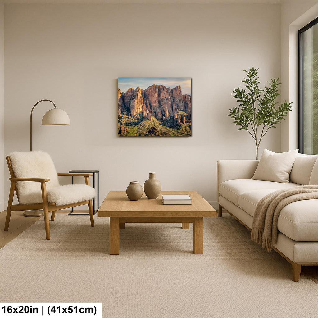 Superstition Mountains Desert Landscape, Lost Dutchman State Park Apache Junction Wall Arty Print