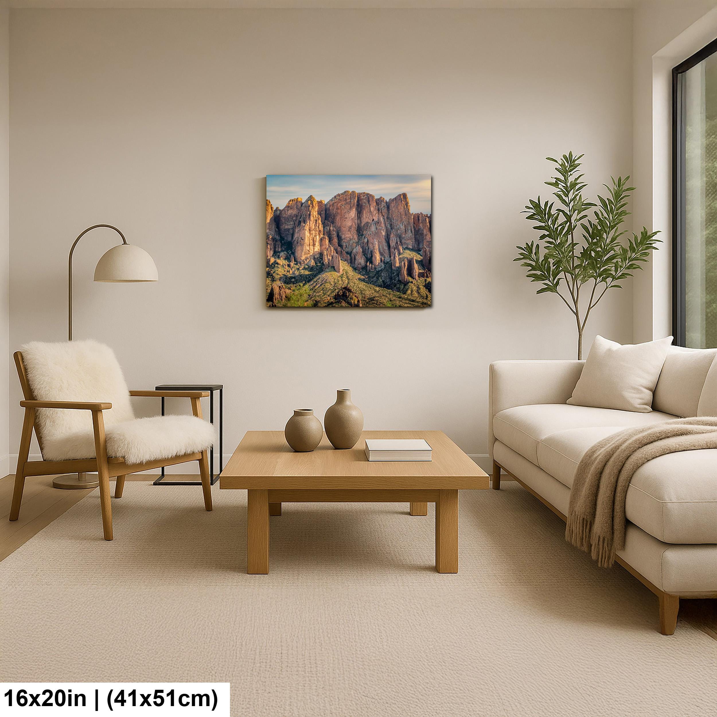 Superstition Mountains Desert Landscape, Lost Dutchman State Park Apache Junction Wall Arty Print