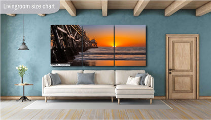 San Clemente Pier Sunset Seascape Photo: Coastal Wall Art