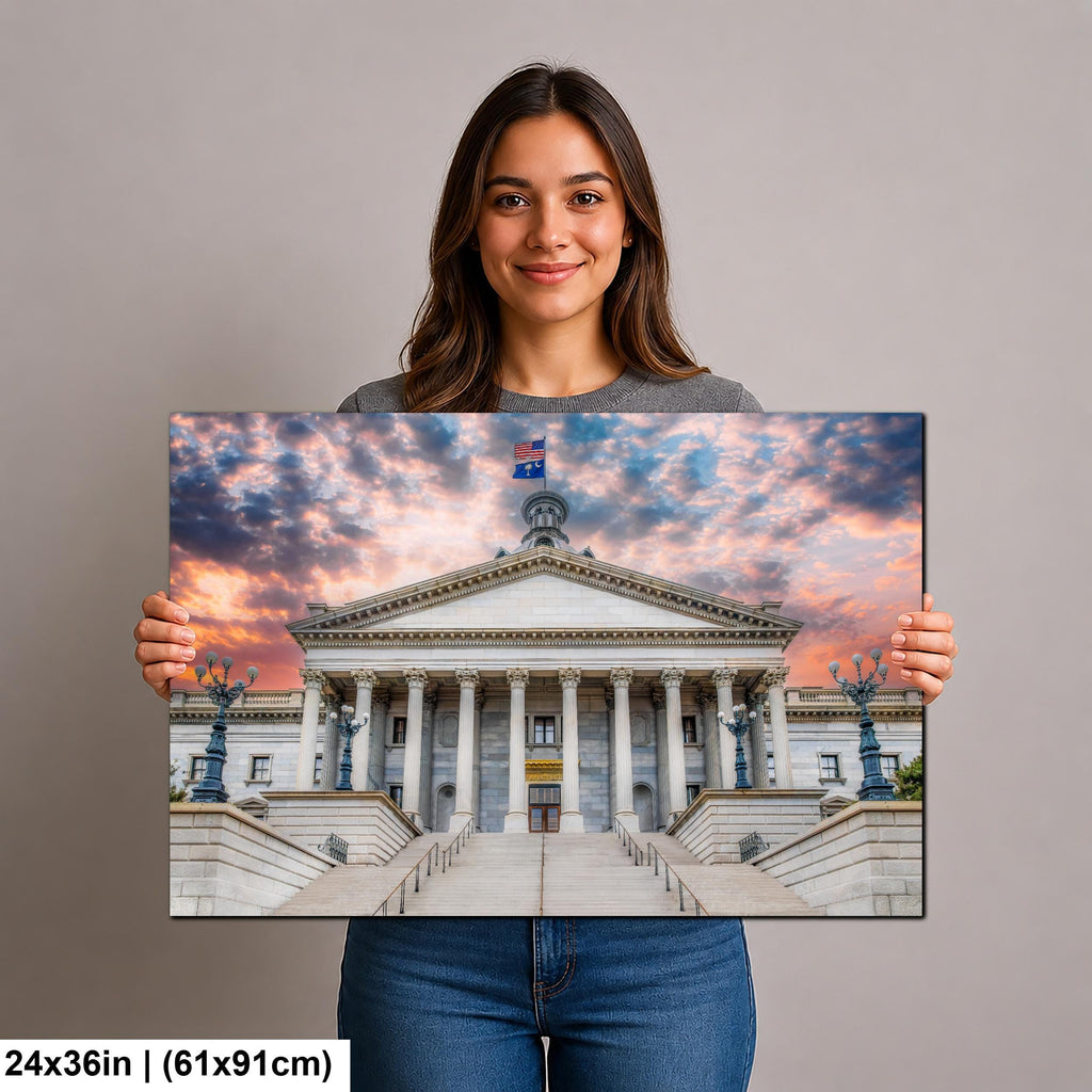 South Carolina State House at Sunset, Columbia SC, Architecture Photography Print, Capitol Building, Government Wall Art