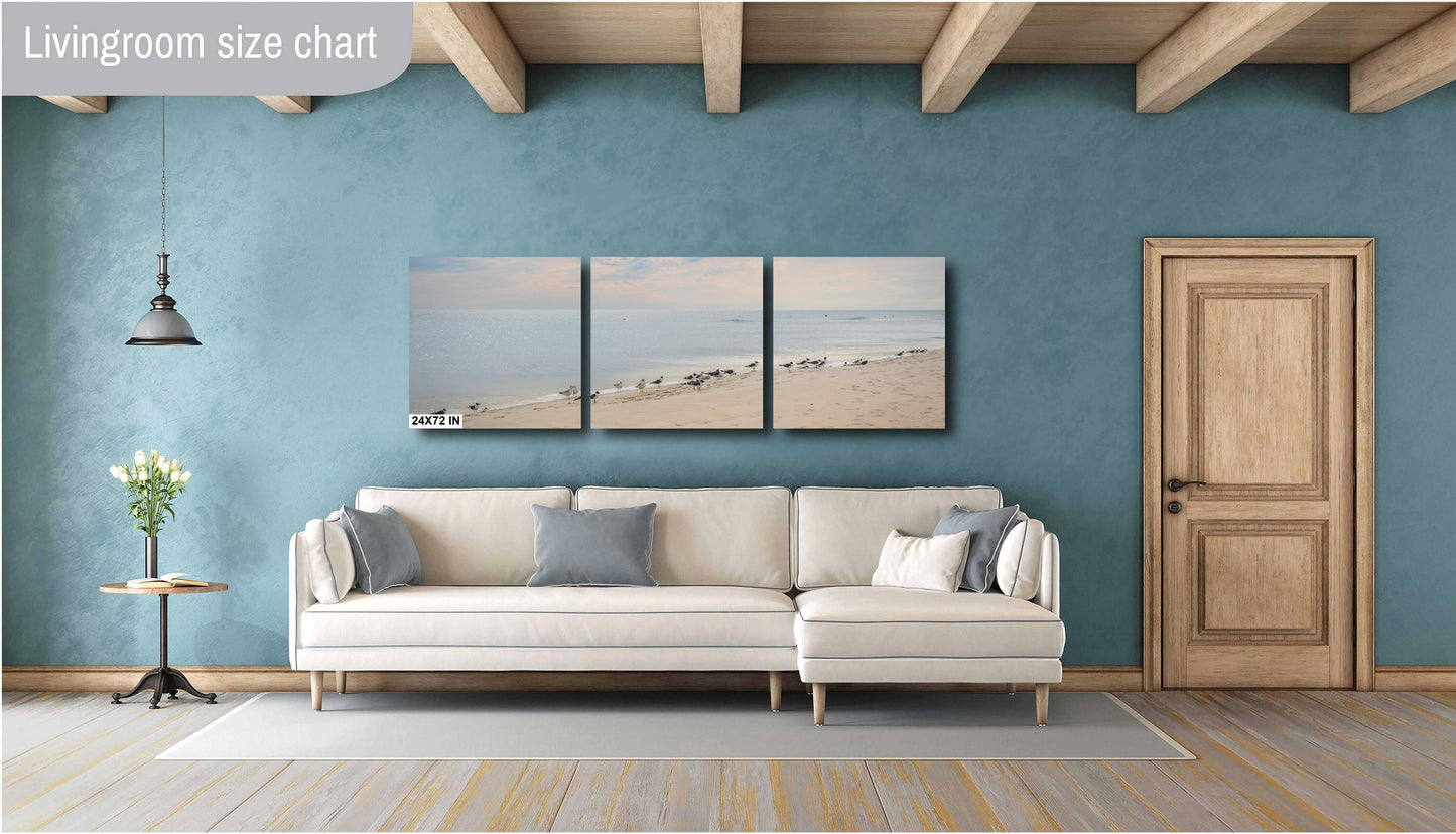 Birds on Perdido Key Beach: Florida Seascape Print Wall Art Coastal Wildlife Photography Aluminum/Acrylic/Metal/Canvas Home Decor