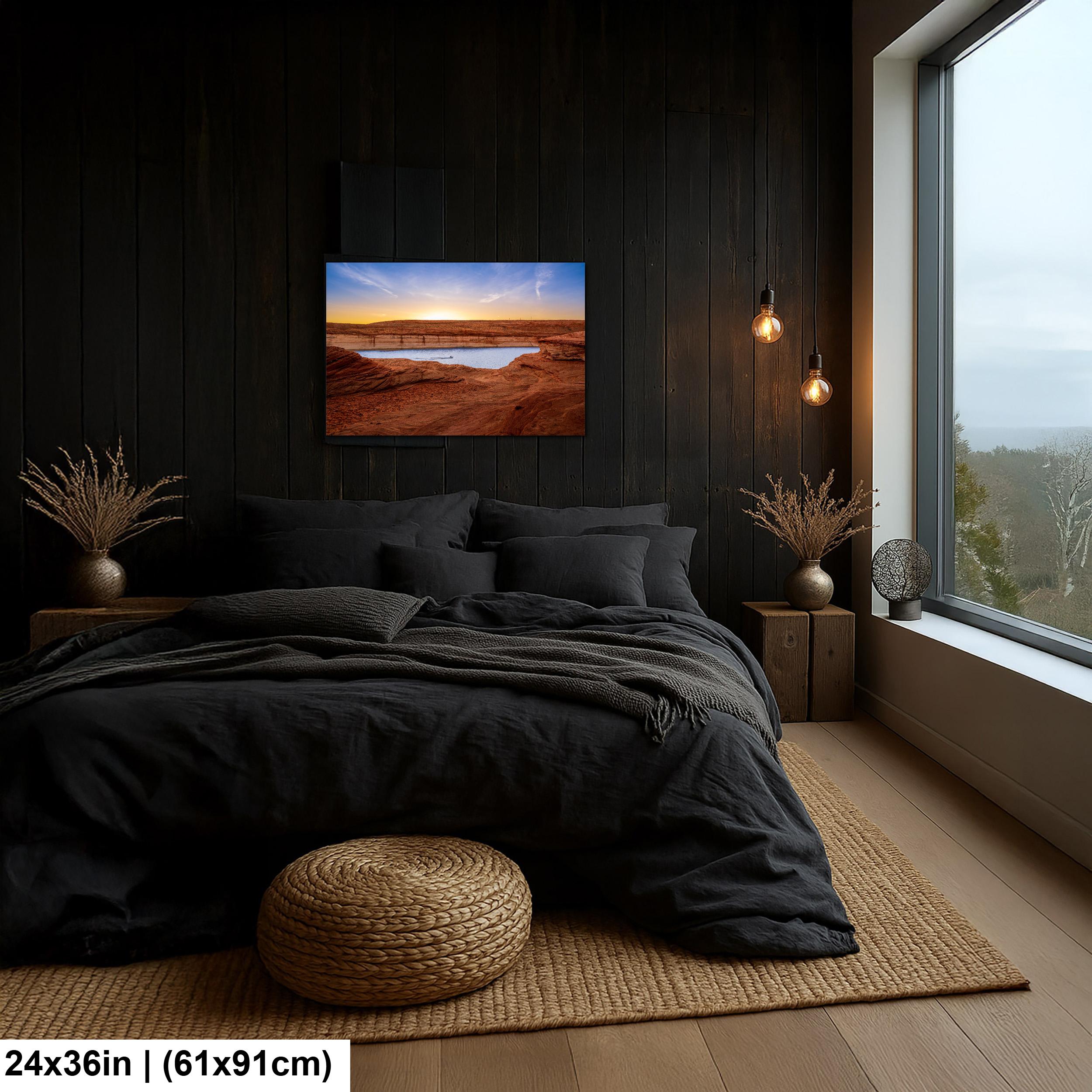 Lake Powell Sunset Red Sandstone Cliffs Page Arizona Photography Print, Southwest Wall Art