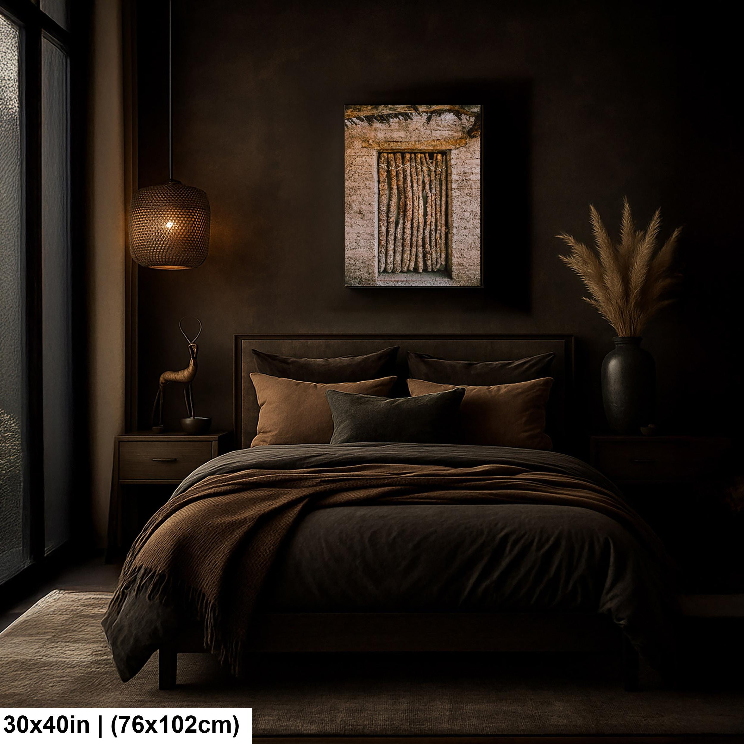 Tucson Arizona - Rustic Adobe Door With Wooden Branch Gate, Photography Print Wall Art