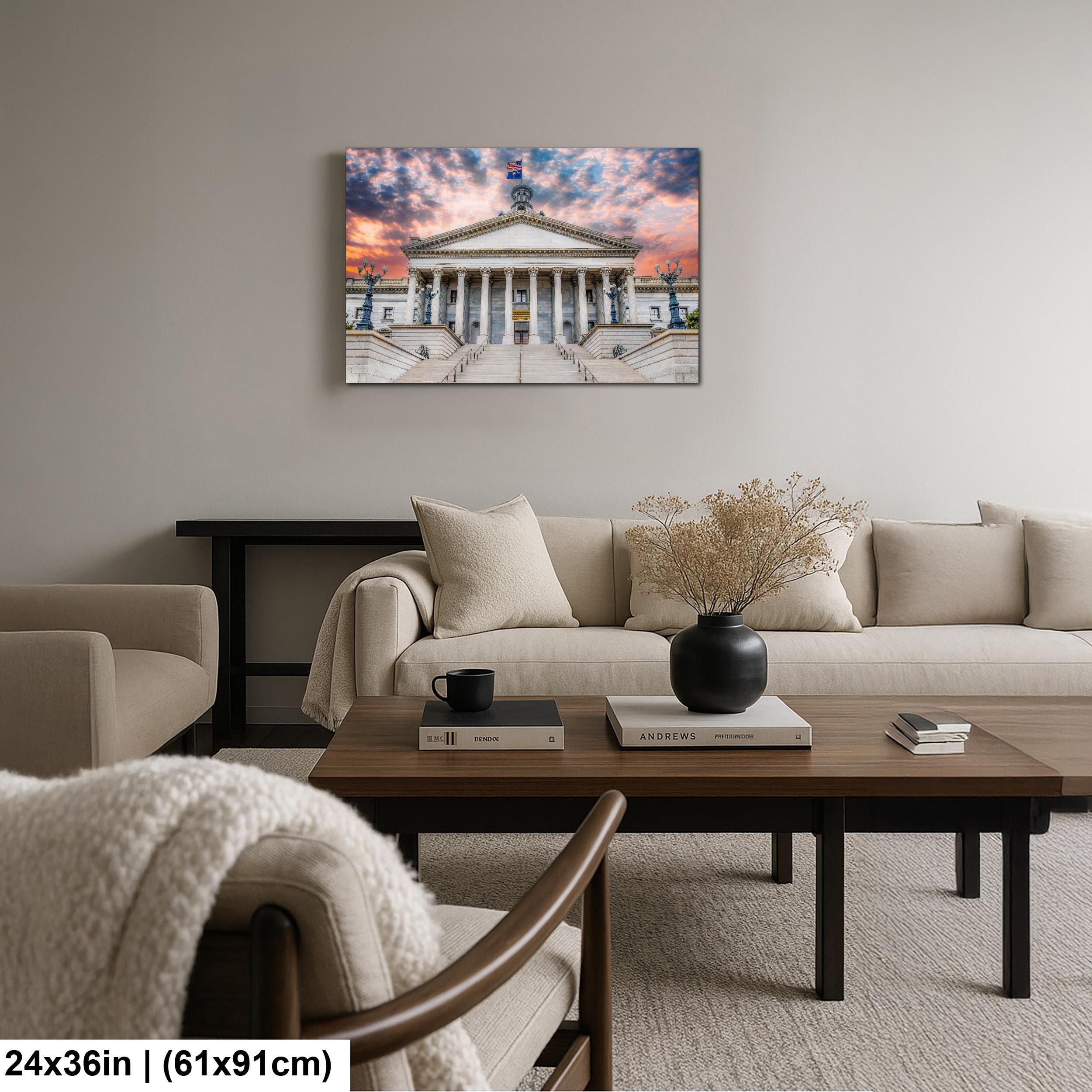 South Carolina State House at Sunset, Columbia SC, Architecture Photography Print, Capitol Building, Government Wall Art