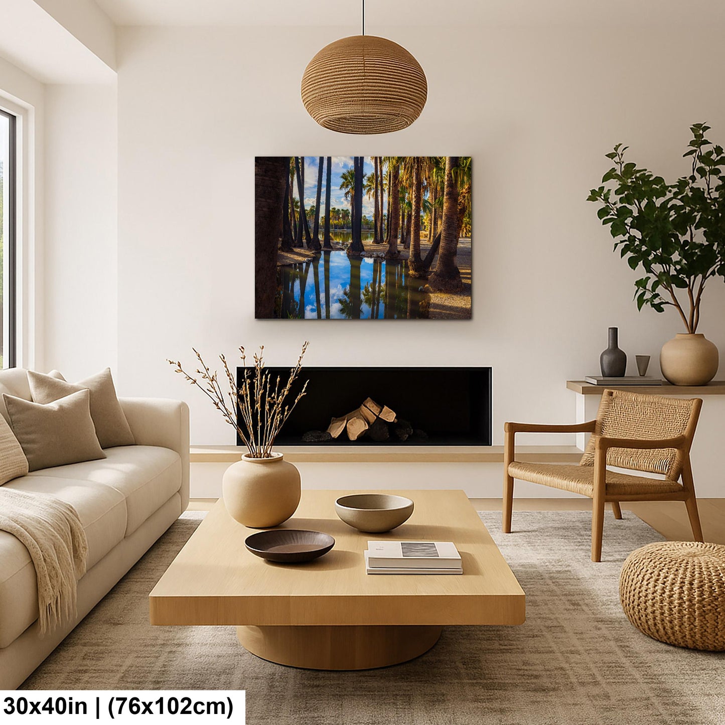 Agua Caliente Park Palm Tree Oasis Reflections - Tucson Arizona Photography Print