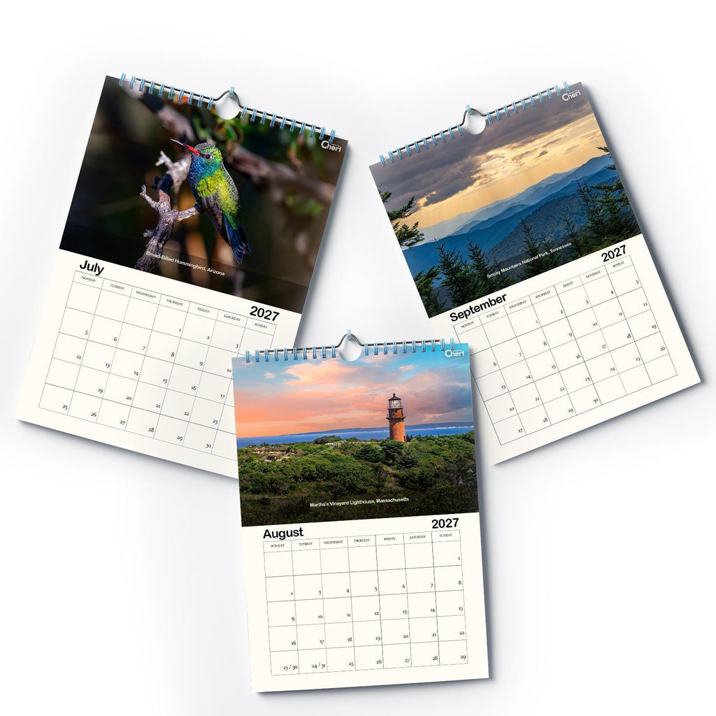 2027 Wall Calendar: Vibrant Landscape, Eco-Friendly Paper (8.5" x 11")