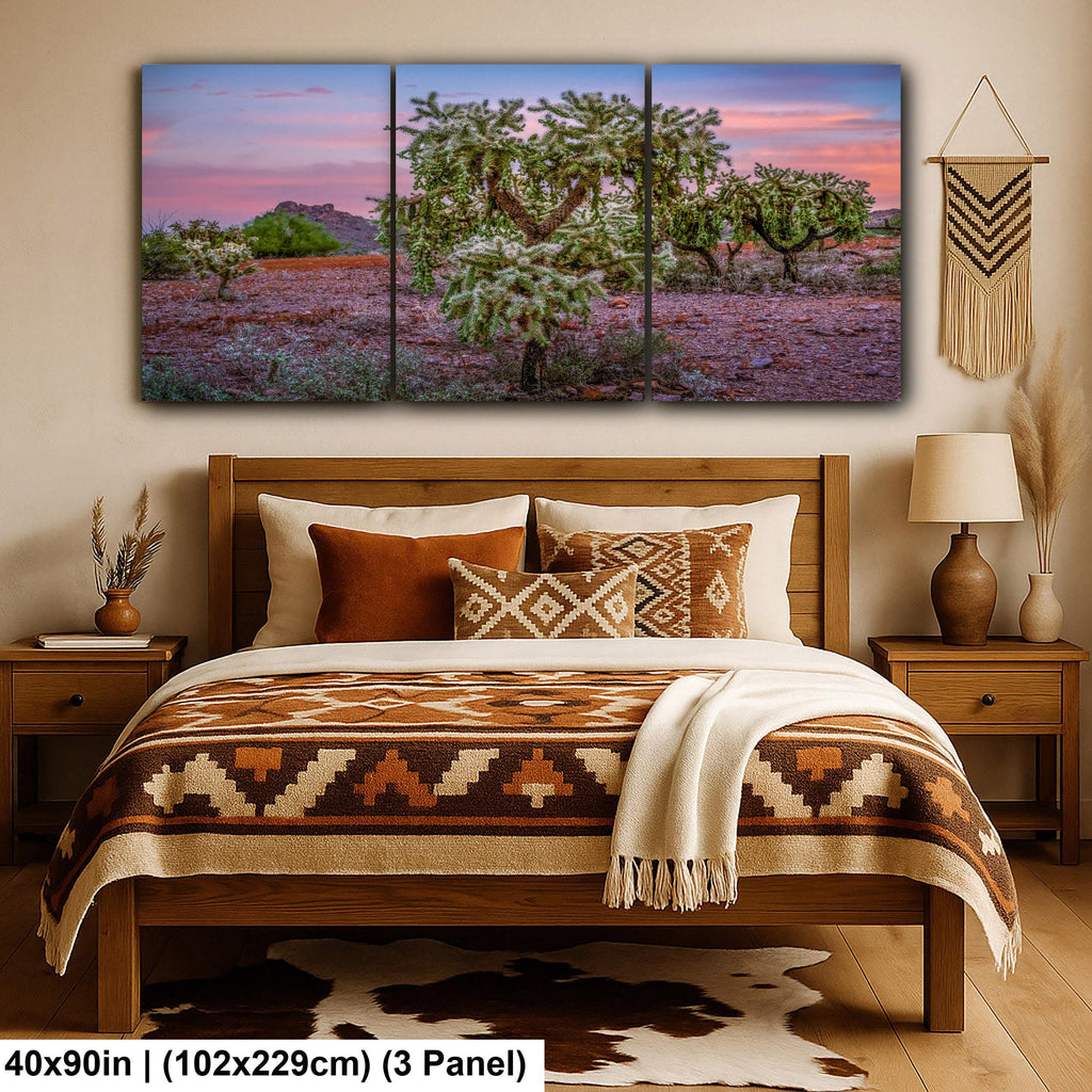 Cholla Cactus Sunset, Lost Dutchman State Park, Apache Junction Arizona Photography Wall Art
