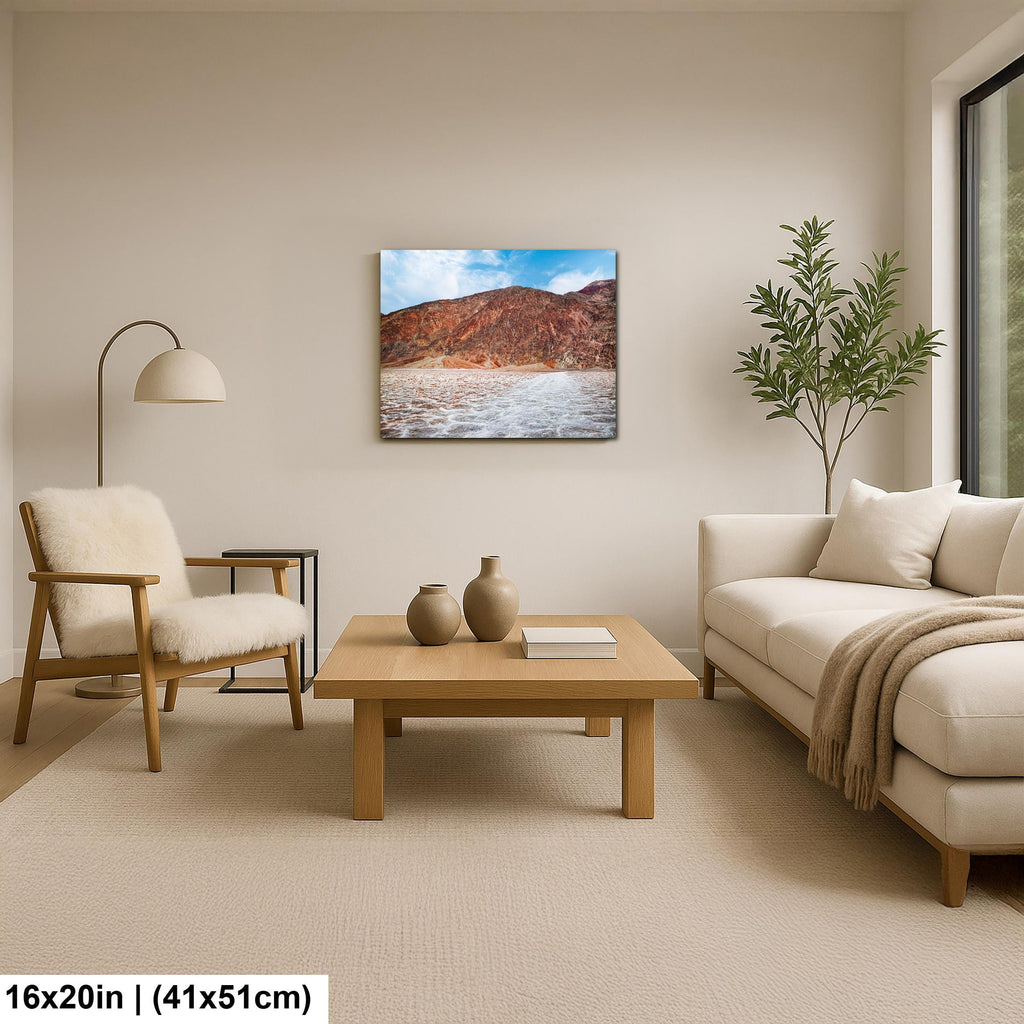 Badwater Basin Salt Flats and Black Mountains Death Valley California Photography Print