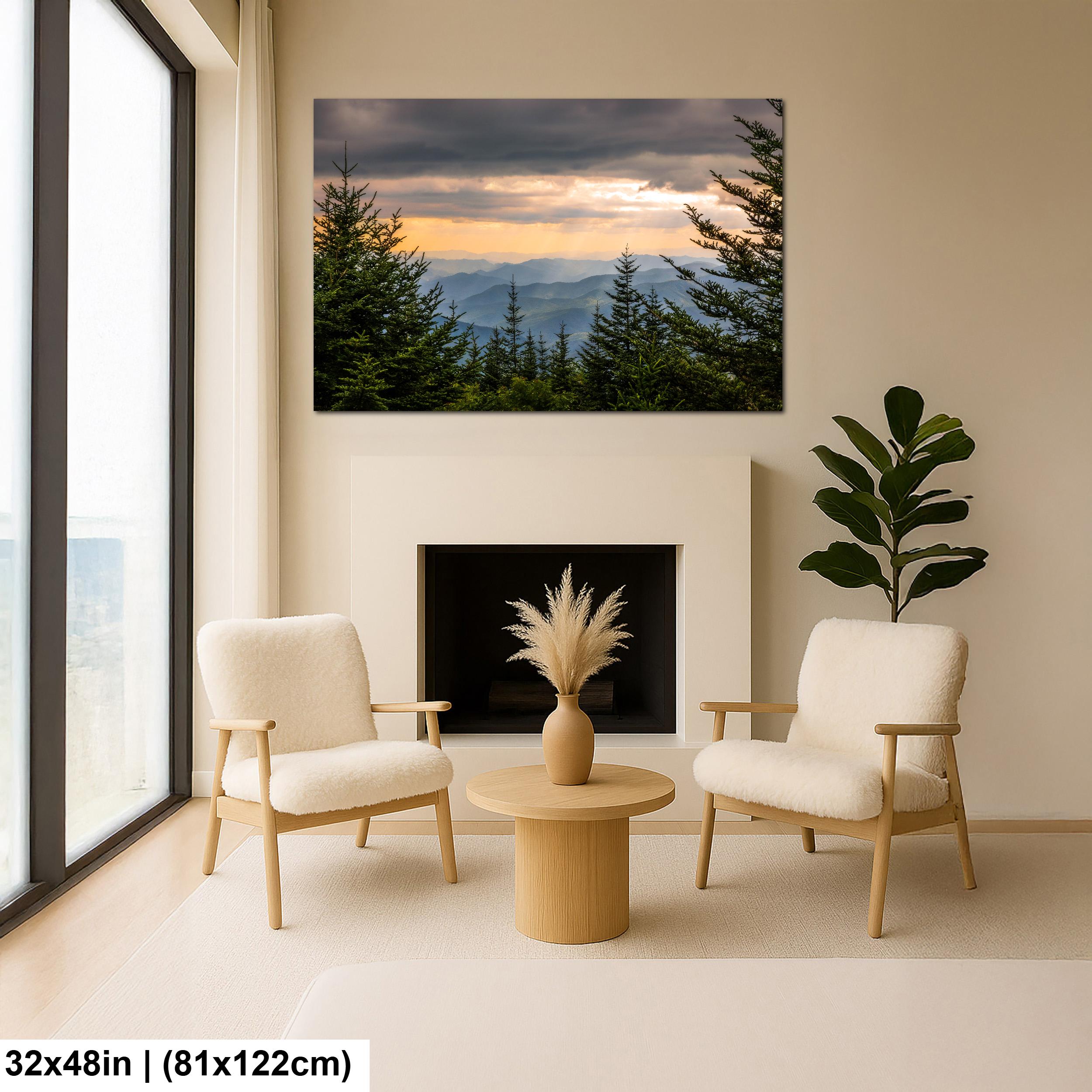 Mountain Glow: Sun Rays Great Smoky Mountains National Park Photo Wall Art