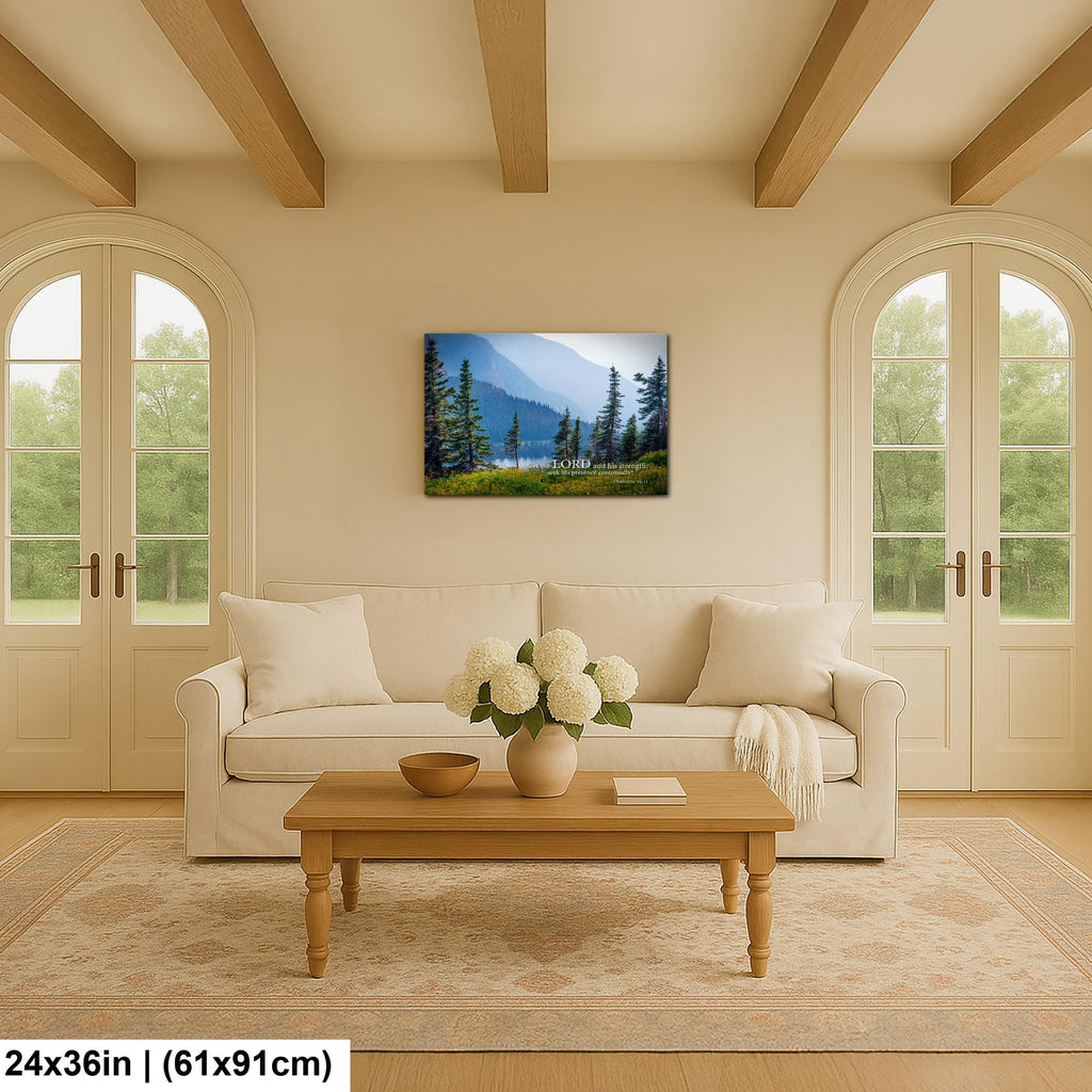 Christian Wall Art | Seek the Lord Art – Misty Mountain Photography Canvas & Scripture Print