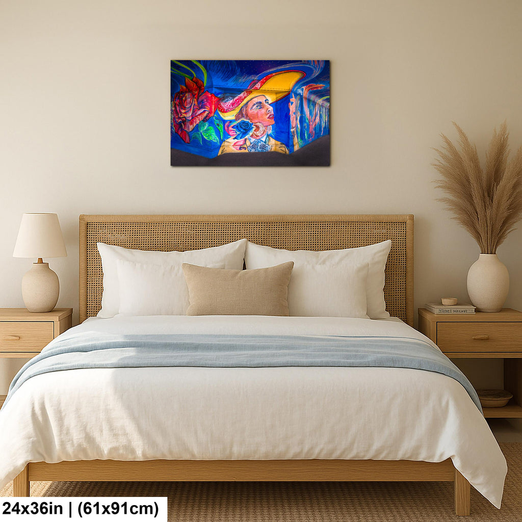 Tucson Mural - Whimsical Woman Mural With Hat, Photography Print Wall Art