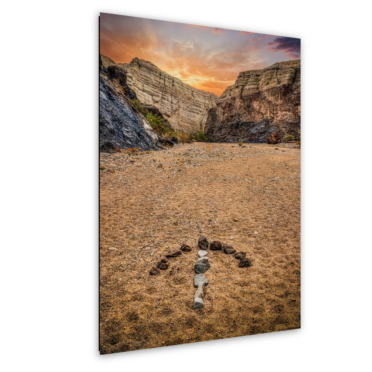 Desert Arrow: Painted Canyon Mecca Hills California Sunset Photo Wall Art