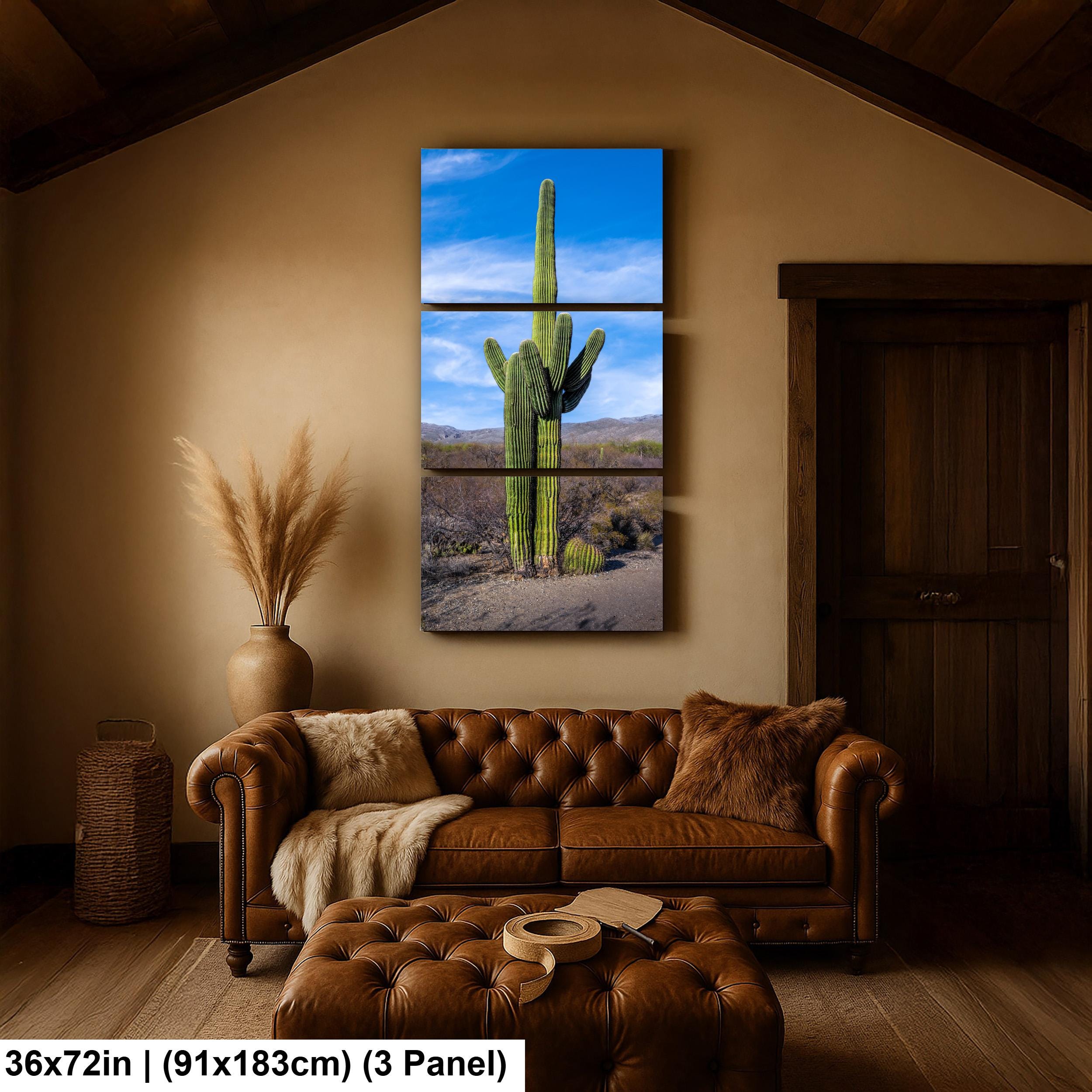 Towering Saguaro Against Blue Desert Sky Tucson Arizona Photography Print