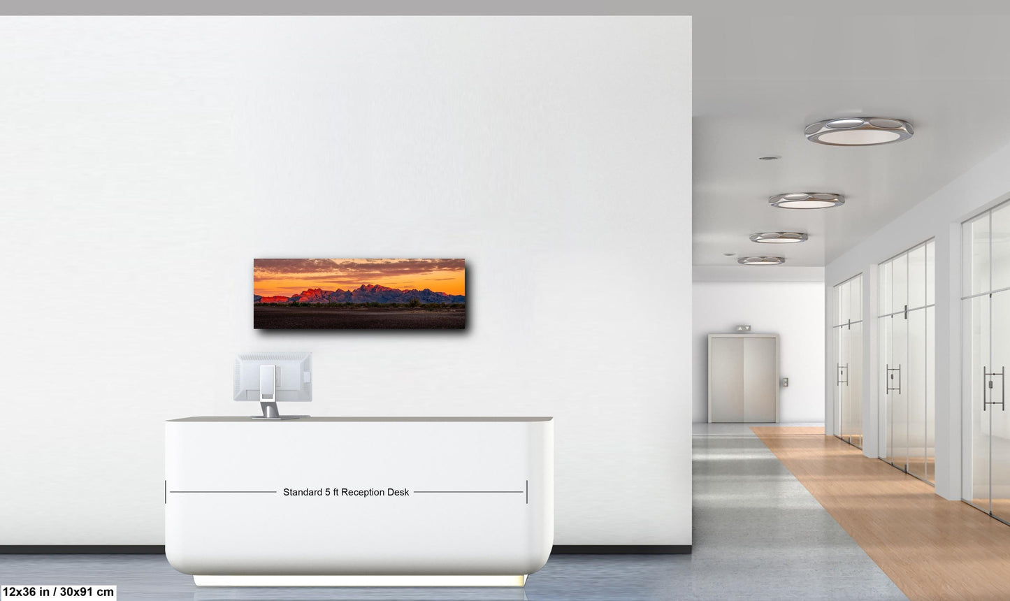 Fiery Mountain Sunset, Quartzsite Arizona Photography Print, Desert Landscape Wall Art, Southwest Nature Decor