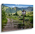 Lao Tzu Journey of a Thousand Miles Hiking Trail Motivational Photography Print