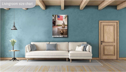 Betsy Ross Home Cat Statue Print: Philadelphia Patriotic Wall Art